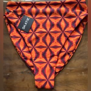 Skatie Monroe Swim Bottoms- Lava